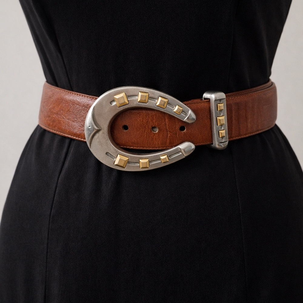 Vintage Ben-Amun | 1990s Statement Horse Shoe Belt Buckle and Belt